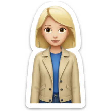 generate an emoji a blond girl next to a road kerb sticker