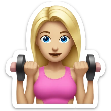 Blonde girl blue eyes lifting sticker