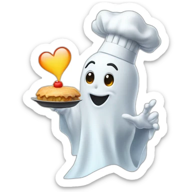 ghost chef blowing kiss heart with its hand sticker