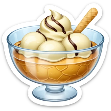 ice cream glass bowl empty sticker
