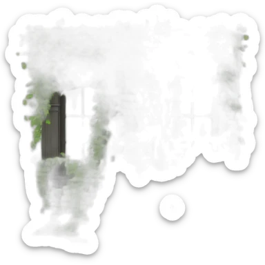 Enormous, creeping vines burst through windows and doors sticker