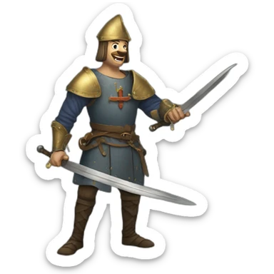 medieval sword-swallower sticker