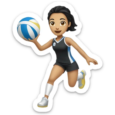 Voley player female with black hair playing sticker