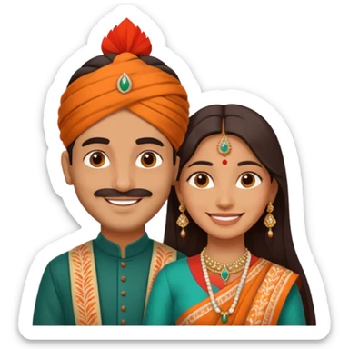 2 indian couple sticker