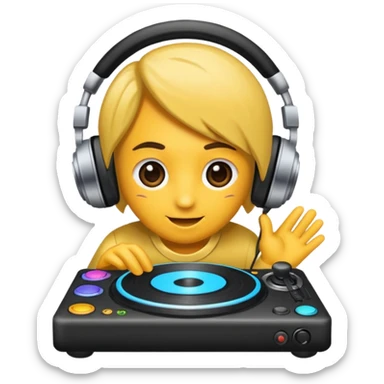 kulaklık takan bir dj sticker