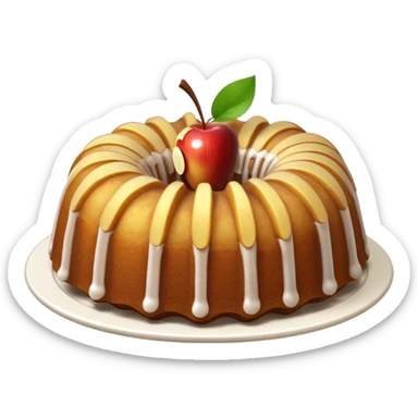 Bundt cake with apple slices in the middle sticker