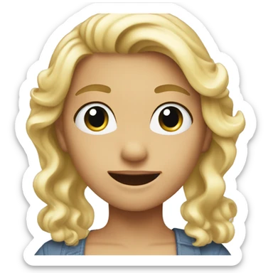 A blond Girl how is Wave to someone sticker