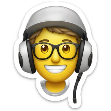 personne casque anti bruit avec lunette et casquette sticker