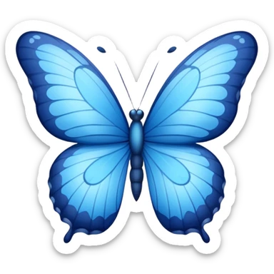Blue butterfly with letter sticker