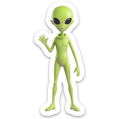 full-body alien wearing casual clothes sticker