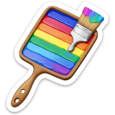 paint brush with raindow paint sticker