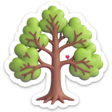 tree heart sticker