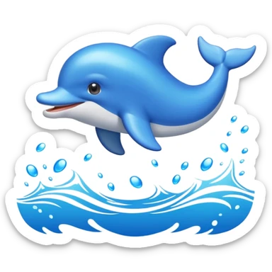 cute dolphin-shaped photo border, emoji style sticker