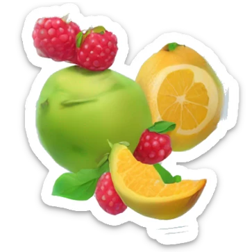 A bunch of fruit in a refreshing glass of water sticker
