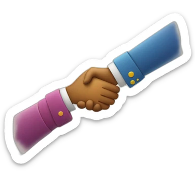 Colorful hand shake sticker