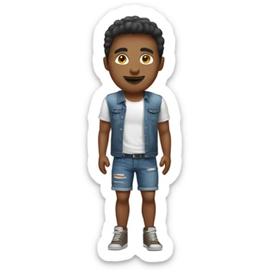 white skin technology guy in jean shorts sticker