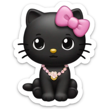 Black furr hello kitty sticker