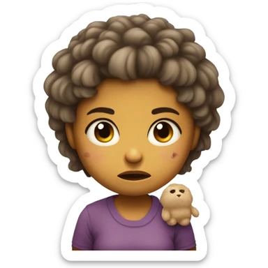 Angry little girl that is hungry and wants to sleep and cuddle with her boyfriend sticker