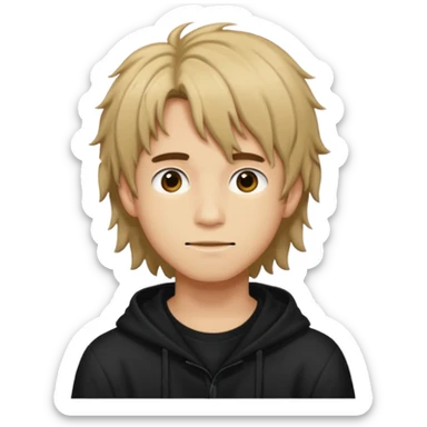 Young man have hair  shaggy long straykids emoji sticker