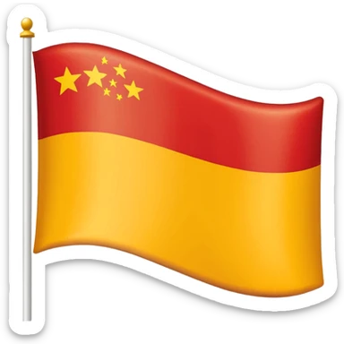 Red, white, and golden yellow horizontally sequenced tricolour flag inspired by the flag of Italy sticker