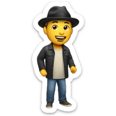 man with hat singing sticker
