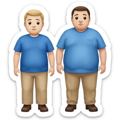 obease guy and a guy with down syndrome and cleph lip standing there sticker