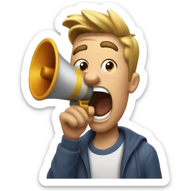 Guy getting his ear blasted with train horn sticker