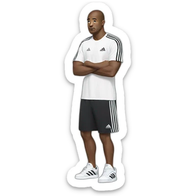 white man squating adidas sticker