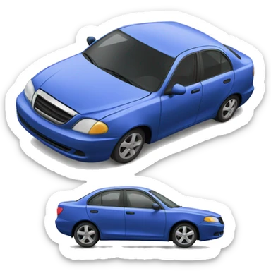 photorealistic crashed car sticker