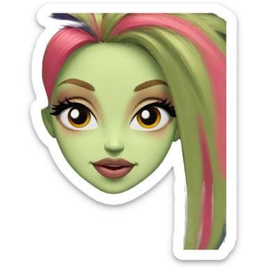 colorful haired girl portrait sticker