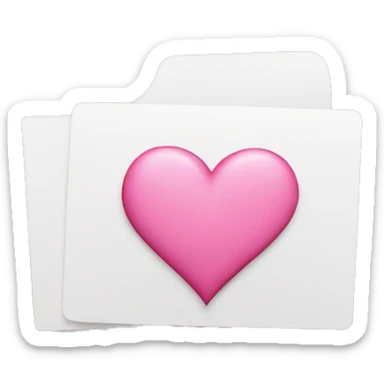 white card with pink heart  sticker