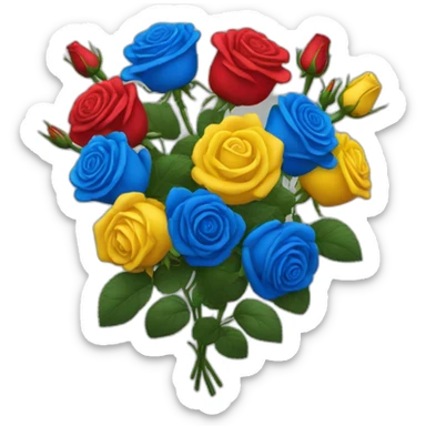 roses red blue yellow black sticker