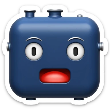 navy blue boiler emoji modern no face detailed sticker