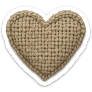 Knitted beige heart sticker