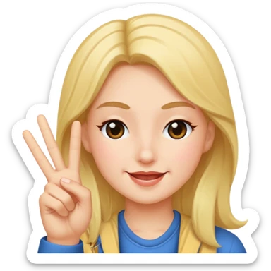 Wink face doing peace sign sticker