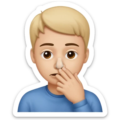 person holding nose like it smells  sticker