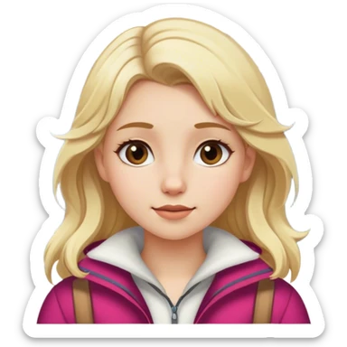 Sking girl blonde alps sticker