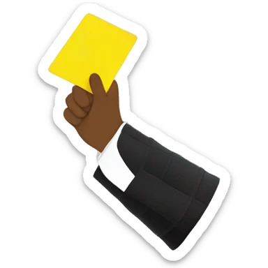 referee hand holding yellow card up sticker