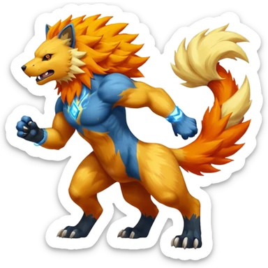 Manectric-Pyroar-Luxray-Arcanine-fusion (full body) sticker