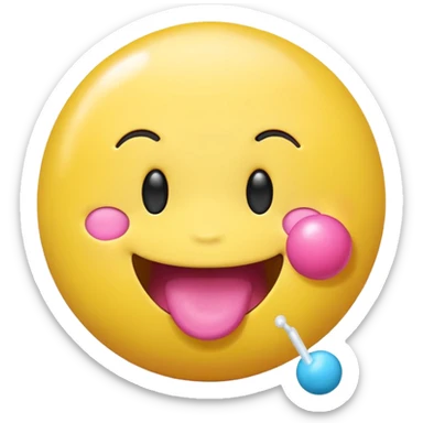 Yellow emoji blowing bubblegum sticker