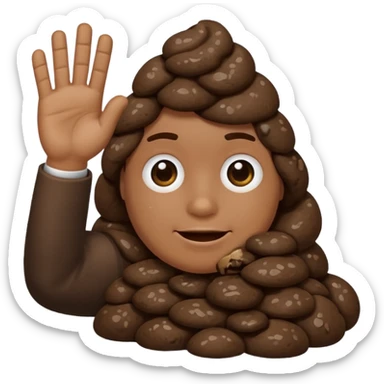 Poop with a salute sticker