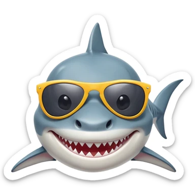 Shark with a sunglasses  sticker
