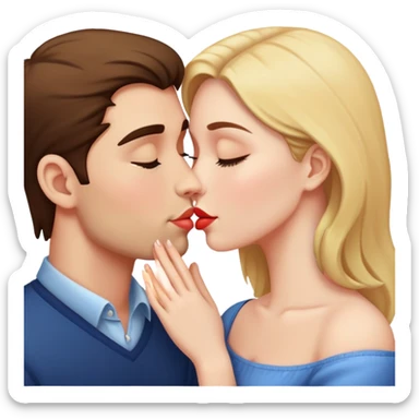 Two people in love kissing sticker