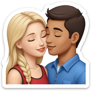  Népales men kiss white girl sticker