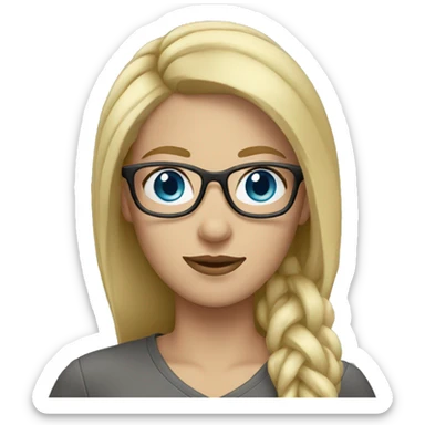 Woman with blond hair glasses blue eyes sticker