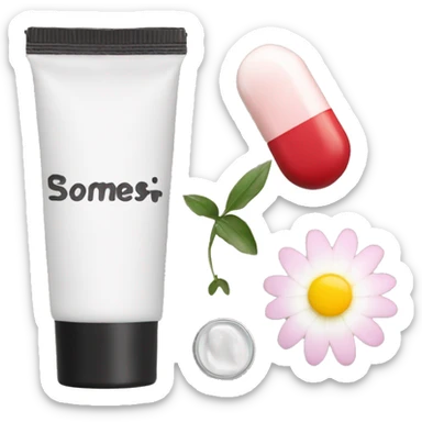 Coffee, lip balm, flower, handcream sticker