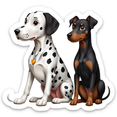 2 adults dogs : 1 Dalmatian + 1 dobermann sticker
