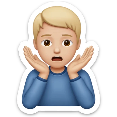 Choking self out emoji using hands sticker