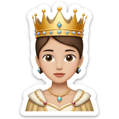 person in elegant attire attending a royal ball, with a crown and ballroom background sticker