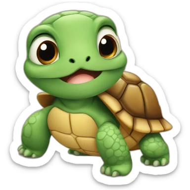 A cute little tortoise named asking people to calm down sticker